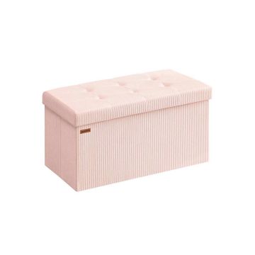 SONGMICS Hallway Bench, with Storage, 89 l, Pink, 76 × 38 × 38 cm