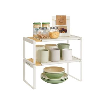 Maustehyllyt SONGMICS HOME KCS051N01, 2 kpl, Beige/valkoinen