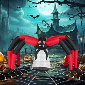 Täytettävä Halloween-koriste – hämähäkki, LED-valot, 313 × 130 × 150 cm