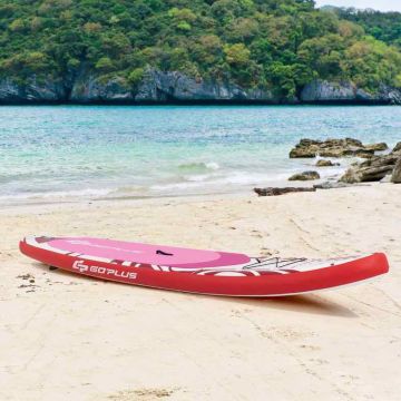 Inflatable paddle board, with accessories, pink, 325 × 76 × 16 cm