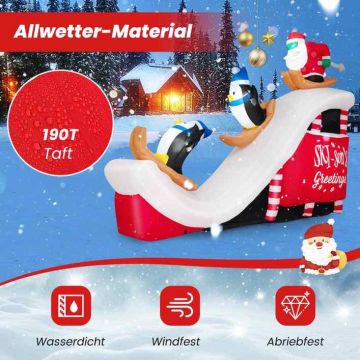 Puhallettava joulukoriste, 4 LED-valoa, 280 × 70 × 220 cm