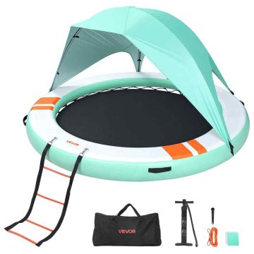 Puhallettava kelluva laituri VEVOR CD244T, pyöreä alusta, Ø 2,44 × 0,15 m