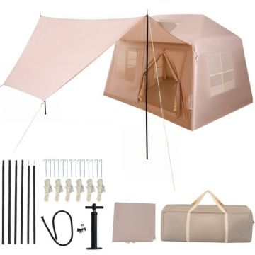 Inflatable tourist tent, 4-6 people, Sand, 253 × 213 × 183 cm