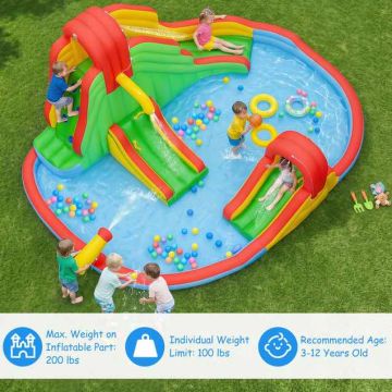 Inflatable children's play castle, 2 slides, 511 × 400 × 240 cm