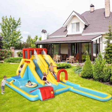 Inflatable play castle, up to 3 children, 622 × 335 × 225 cm