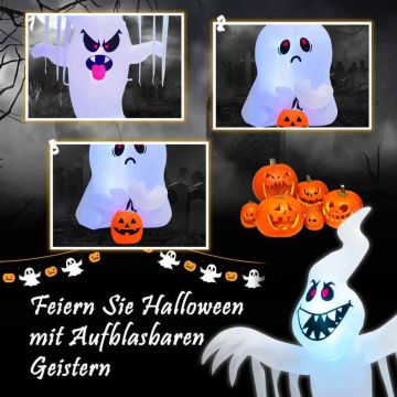 Ilmatäytteinen halloween-kurpitsakummitus, 3 RGB-valoa, 140 × 90 × 310 cm