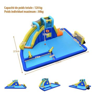 Puhallettava vesipuisto lapsille, 6-in-1, 525 × 373 × 203 cm
