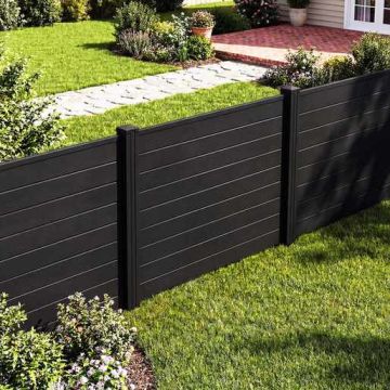 Privacy Fence, 2 Panels, Black, 122 × 95 × 7 cm