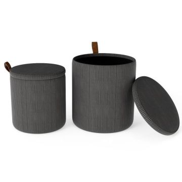 Rah it, 2 kpl, Harmaa/beige, Ø 39 × 44 cm; Ø 34 × 37 cm