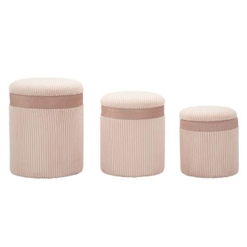 Rahit Cortina, 3 kpl, Vaaleanpunainen, Ø 40,5 × 49,5 cm – 35 × 42 cm – 31 × 38 cm