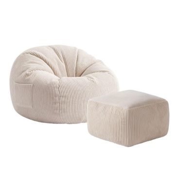 Pufas Mark Adler Comfy 3.0, su kojų atrama, Smėlio, 22 × 43 × 38 cm