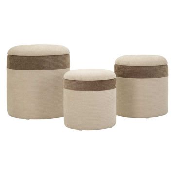Pouf set, 3 pcs, Ø 39 × 47 cm, 35 × 38 cm, 31 × 33 cm