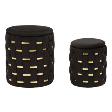Shanty pouf set, 2 pcs, Ø 37 × 42 cm and Ø 28 × 35 cm