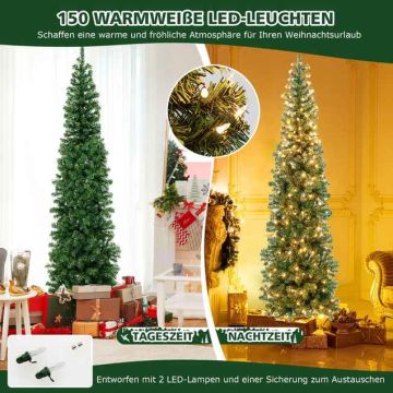 Puolikas tekokuusi, 450 oksankärkeä, 150 LED-valoa, Ø 60 × 210 cm