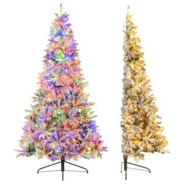 Puolikkaan muotoinen tekokuusi, 852 oksankärkeä, 240 LED-valoa, 63 × 210 × 126 cm