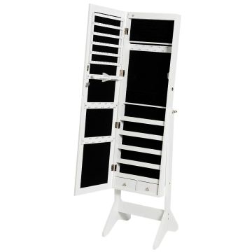 Lukittava LED-korukaappi peilillä, 44,5 × 152,4 × 36,8 cm