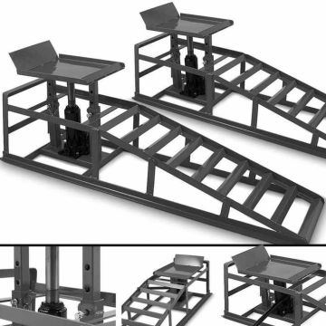 Rampit hydraulisella nostolla, 2 x 2000 kg.