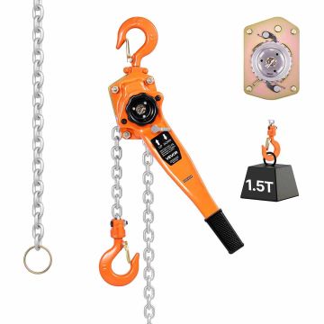 Vipuketjunostin VEVOR HSH-1.5T-6M, 1500 kg:n kantavuus, 21,5 × 19,5 × 52 cm