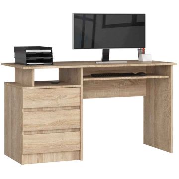 Письменный стол CLP, 3 ящика, коричневый, 135 × 77 × 60 см