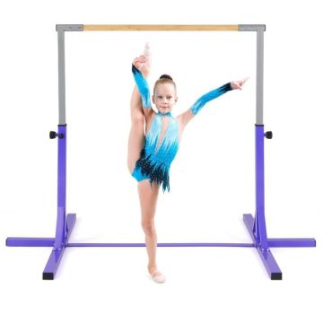 Adjustable gymnastics bar for children 85-145 cm, purple