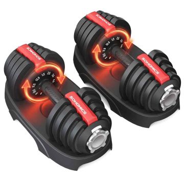 SONGMICS SYL525R101 Adjustable Dumbbell Set, 2 pcs