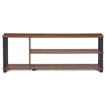 Retro TV stand with media console cabinet, 50 cm, brown