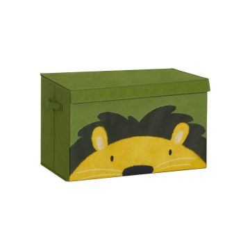 Laatikko kannella 60x35x38cm., vihreä/keltainen