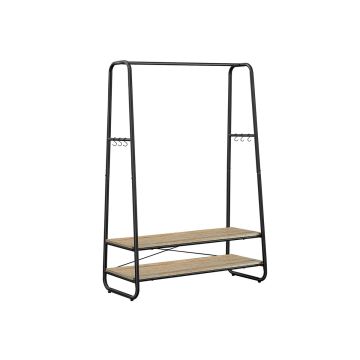 Vaateteline 100x45x160cm, musta/vaaleanruskea