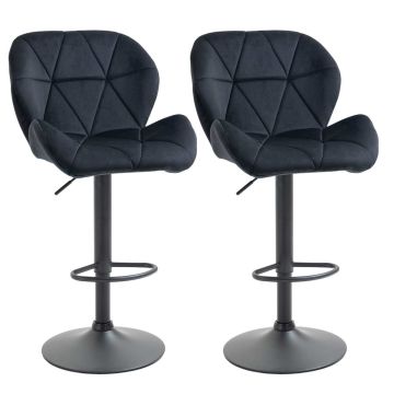Набор из 2 барных стульев Homcom 51,5x57,5x114,5см, черного цвета