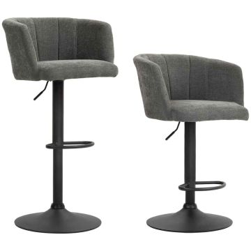 2 kpl Homcom baarituolia 59x53x110cm, musta/tummaharmaa