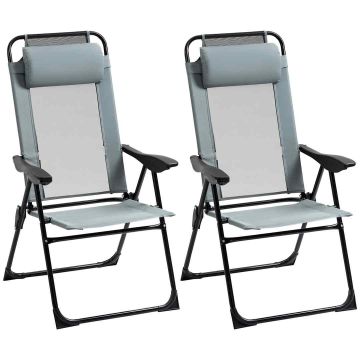 2 puutarhatuolin setti Outsunny 62x70x109cm., harmaa/musta