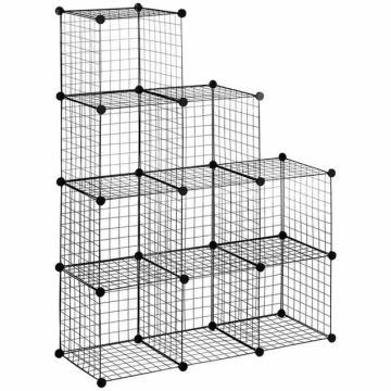 Homcom 9-osainen modulaaristen laatikoiden setti 105x35x105cm, musta