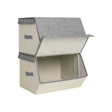 2 taittolaatikon setti, beige