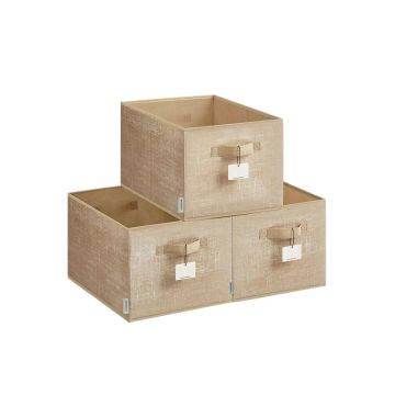 Набор из 3 коробок 40х30х24см., бежевый