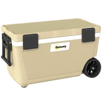Kylmälaukku, 70 l, pyörillä, Vihreä, 84 × 44,3 × 42,2 cm
