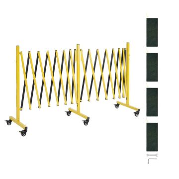 Turva-aita VEVOR XSJ-S-0007, Kaksinkertaisesti laajennettava, keltainen ja musta, 520,7–7660 × 1020 mm