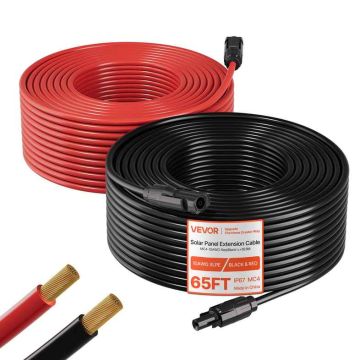 Aurinkopaneelin jatkokaapeli VEVOR MC4-10AWG, 2 johdinta MC4-liittimillä, Musta/punainen