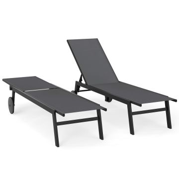 Aurinkotuolit, 2 kpl, 190–150,5 × 59 × 33,5–99 cm