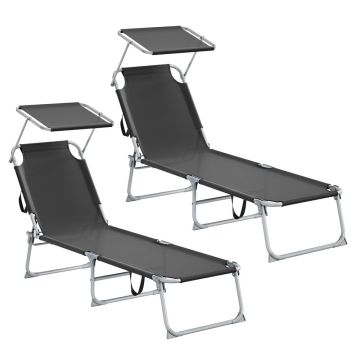 Aurinkotuoli SONGMICS, Musta, 189 × 53 × 28,5 cm