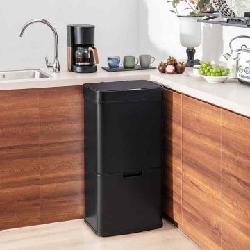 Sensor trash can, 72 l, 3 compartments, 42 × 32–58 × 84–110 cm