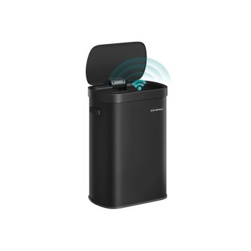 SONGMICS Sensor Trash Can, 50 l, Black, 42.5 × 58.7 × 27.1 cm