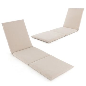 Lepotuolin pehmuste, 1 kpl, Beige, 182 × 59 × 4,5 cm