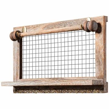 Seinään kiinnitettävä koruteline, 15 koukkua, 43,18 × 25,4 × 8,89 cm