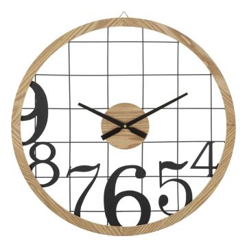 Настенные часы Numbers, Чёрные и коричневые, Ø 60 × 2,5 см