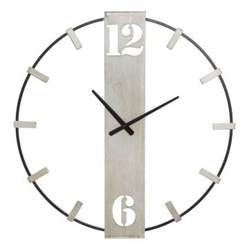 Wall clock Silvery, Black/silver, 61 × 63 × 4.5 cm