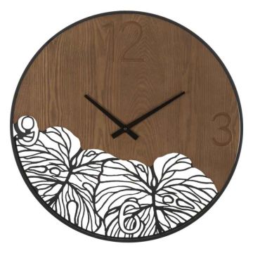Seinäkello WOOD/LEAF, Ø 60 × 2 cm