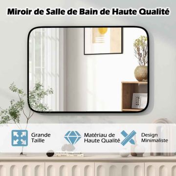Wall-mounted bathroom mirror, vertical or horizontal, Oval, 70 × 50 × 2 cm