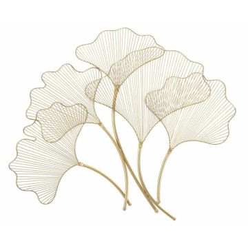 Sienų dekoro plokštė Glam Leaf, Auksinė, 79 × 68 × 5 cm