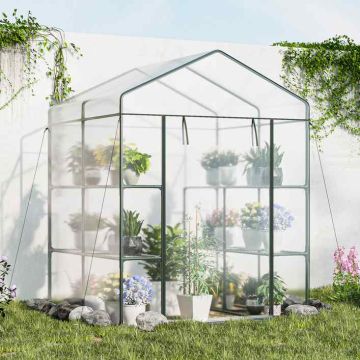 Greenhouse, 3-storey, 8 shelves, 139.7 × 195.58 × 144.78 cm