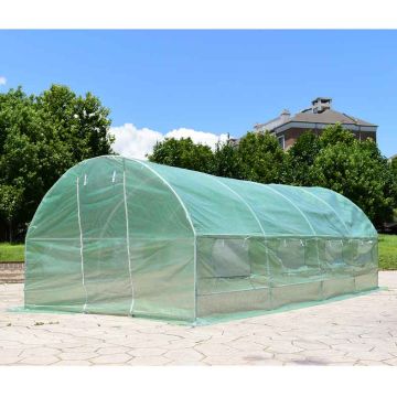 Greenhouse, 8 windows, 2 doors, Green, 600.71 × 299.72 × 200.66 cm
